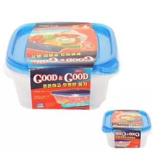 파인테라 김치통 플라스틱 반찬통 2P 밀폐용기 정사각 굿앤굿지퍼락850ml