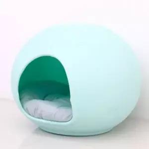 [골드스마일]강아지 냥이 하우스 숨숨집 동굴 1P 민트 방석포함 고양이동굴집