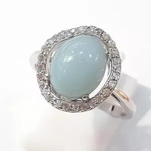 [셀러허브 패션][블루케이] 그린아마조나이트 원석반지230904-12 15호