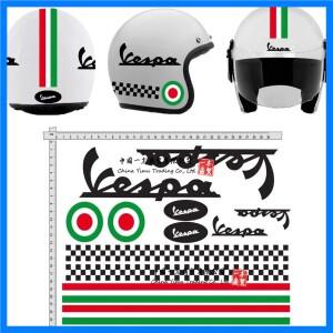 GamesMonkey 헬멧 Casco Kit Vespa Rosso ROT Italia helma Viny Polished black에 적합한 헬멧 스티커