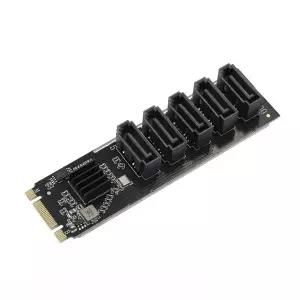 M. 2 NVME PCIE 3.0 5포트 SATA 6Gbps 확장 카드 하드 드라이브 확장형 PCI-E 어댑터 라이저 카드 JMB585