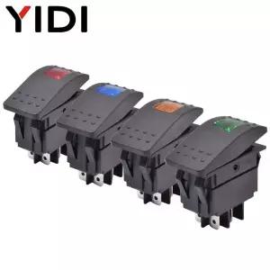 5pcs 12V 220V 방수 자동차 보트 해양 토글 로커 스위치 DPST 4pin On Off 조명 LED 라이트 램프 바 버튼