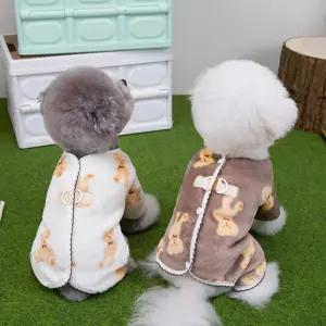 코코스튜디오 고양이 강아지옷 가을 겨울 양털 하네스 허그 베어 올인원