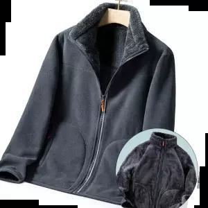 자켓 LND 남녀공용 양면 플리스 따뜻한 안감 털 후리스 집업 점퍼 겨울 아우터 남성 여성