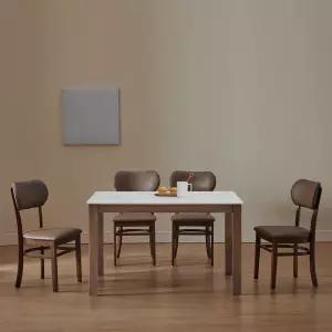 앨빈 월넛 토니 1200 4인 세라믹 식탁세트(의자4개)