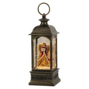 엘드나셀 엔젤 뮤직 스노우 글로브 랜턴, 6시간 타이머, 배터리 작동 및 USB 전원 노래 램프 소용돌이 물 반짝임 크리스마스 장식 랜턴