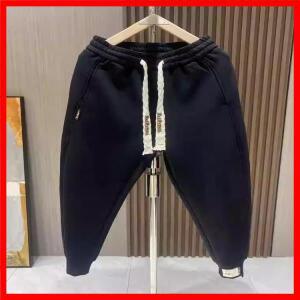 트렌디한 드로스트링 허리 루즈핏 스포츠 하란 팬츠 젊은 남성용 캐주얼 가을 겨울 코튼 폴리에스터 나인