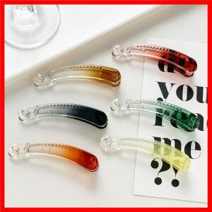 투명 그라디언트 바나나 클립 미끄럼 방지 아크릴 포니 테일 두꺼운 얇은 긴 머리 여성용 바레트를 잡아 여