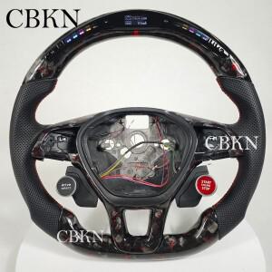 폭스바겐 파사트 CC골프 MK7 2013-2020용 LED 로즈 골드 플레이크 단조 카본 스티어링 휠 | 엔진 시동 버튼