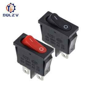 10x22mm KCD1-110 블랙 초박형 로커 스위치 NOOFF 2핀 소형 기기 전원 6A 250VAC 10A