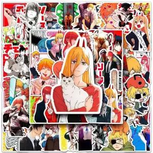 체인소맨 103051개 만화 전기 톱 남자 스티커 Denji Makima 애니메이션 스케이트 보드 일기 전화 낙서 데칼