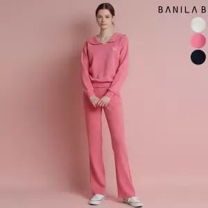 여성 자수 세일러 카라티 부츠컷 밴딩팬츠 셋업