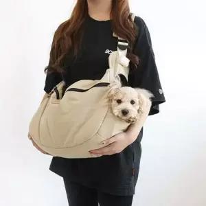 가방 이동 산책 강아지 슬링백 베이지M 포대기