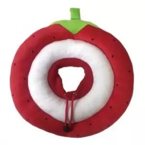 페로가토 과일 넥카라 딸기 빨강 M애견핥음방지 핥음 쿠션 쿠션형 훈련용 강아지