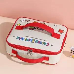 ( )도시락 가방 도시락통 식기세트 사각 캐릭터 식판 파우치 레드 컬러