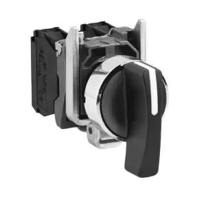 슈나이더 일렉트릭 하모니 XB4 - 셀렉터 스위치 메탈 3자세 스프링 리턴 투 센터 롱 핸들 2NO 22mm 마운트