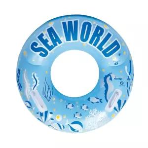 100cm 딥블루시 손잡이 튜브()물놀이 원형 비치 수영 놀이용 수영장 계곡 바다 이용품