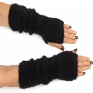 F Flammi 여성 팔 워머 밍크와 같은 벨벳 핑거리스 장갑 Y2K 손목