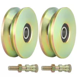 스켈랑 4인치 V-그루브 휠 이중 베어링이 있는 슬라이드 게이트 반전 V 트랙용 롤링 캐스터 2500파운드