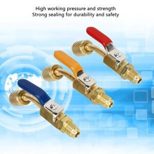 3세트 냉매 앵글형 컴팩트 볼 밸브 R410A R12 R502 한 에어컨 HVAC 냉동 충전 호스