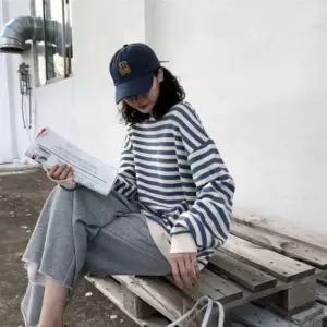 줄무늬티셔츠 얇은 줄무늬 데일리 스트라이프 맨투맨 단가라 티셔츠