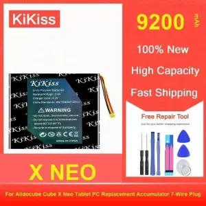 Kikiss 배터리 9200Mah X Alldocube Cube Neo 태블릿 PC 교체 용 축전지 7 선 플러그