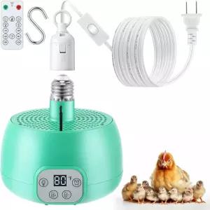 리모컨이 있는 걸프뮤 1팩 치킨 쿱 히터 타이밍 열 램프 스마트 온도 조절 병아리 브루더 오리 개