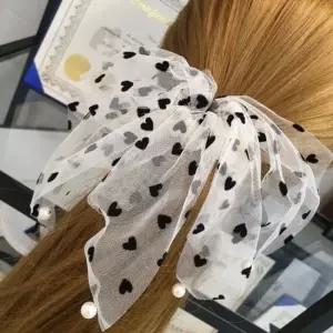 하트레이스 머리끈 곱창 블랙 헤어밴드 아이보리 프릴 쥬초이스 진주 망사 소녀풍 공주