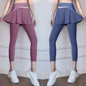 [골드스마일]여성용 9부 레깅스 스커트 운동복 트레이닝 팬츠