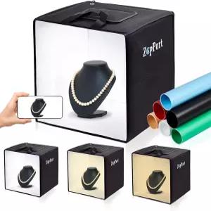 포토 라이트 박스 사진 12 x12 스튜디오 120개의 LED 조명과 6개의 배경이 있는 주얼리 및 소품 제품