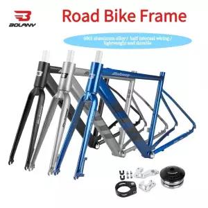볼라니 로드 바이크MTB 프레임 세트 알루미늄 합금 디스크 브레이크 퀵 릴리즈쓰루 액슬 700C 경량 내구성