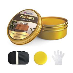 가구용 카폴리 무독성 목재 왁스 - 페인트 및 원목 표면, 나무 바닥 등을 밀봉하고 보호하는 100% 천연 초크 투명 보호 마감, 7온스(도구 포함)