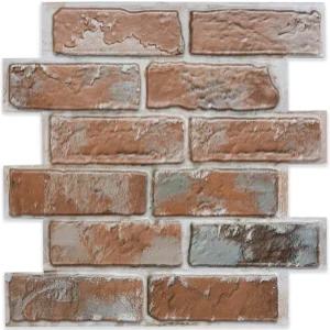 3D 필 앤 스틱 벽돌 벽 패널 10팩 ？ 11.8 x11.8 인조 타일 얇은 PVC 페인트칠 가능 주방 백스플래시 액센트