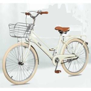 클래식 여성용 자전거 레트로옐로우 여성 공원 출근 블랙 스타일 바구니 마자전거