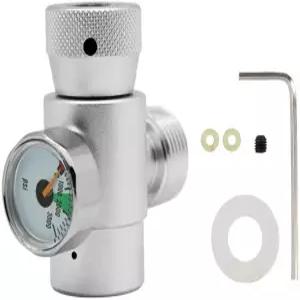 페인트볼 탱크 소다스트림 충전 실린더(미터가 있는 은색)를 위한 Simlug CO2 미니 레귤레이터 Keg 충전기