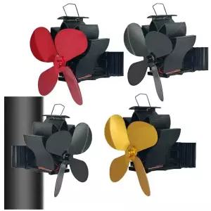 난로동력팬 목재 난로 팬 열 구동 벽난로 장작 4날개 겨울 분배 알루미늄 합금