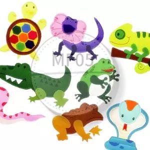 MF05 펠트 찍찍이 교육자료 모형 파충&양서류 8종 동물펠트지 펠트지찍찍이