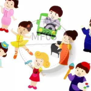 MF05 펠트 찍찍이 교육자료 모형 직업3 8종 교실환경꾸미기 교육용모형 펠트교구놀이