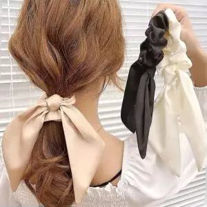 여자 데일리 모던 기본 실크 스카프 곱창 밴드 헤어끈