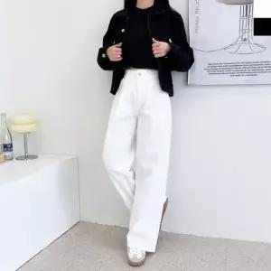 코튼팬츠 여자 WSF2000 2JMM 핀턱와이드 여자바지 와