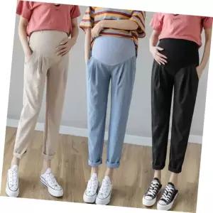 임산부 9부 얇은 슬렉스 팬츠