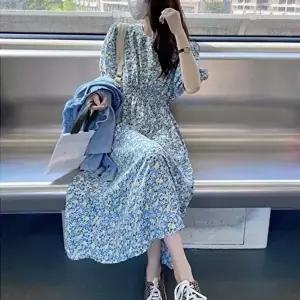 러블리 꽃무늬 여행룩 여자원피스 청순 패션 신혼 하 (KYR-WD8C553)