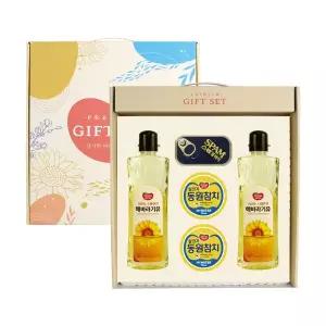 실속 오일+참치+캔햄 종합 선물세트 1호 해바리기씨유2개+캔햄1개+참치2개