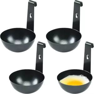 LELE LIFE 달걀 밀렵꾼 갈고리로 수란 조리기 매달기 스테인리스 스틸 컵 스토브탑 빠른 밀렵을 위한