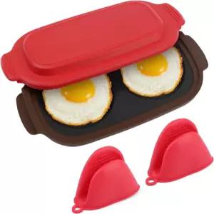 전자레인지 달걀 조리기 밀렵꾼 2개의 내열성 손잡이가 있는 급속 가열 제조기 아침 식사 식기세척기 사용