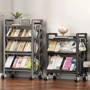 이동식 책꽂이 무소음 바퀴 철제 북트럭 북트롤리 컴팩트