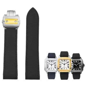 까르띠에 산토스100 호환 나일론 시계줄 접이식 버클 23mm 20mm