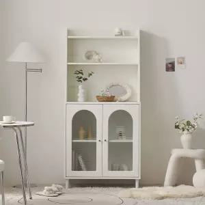 멜로우 E0등급 800 모루유리 장식장 수납장 상부장세트 JNF154