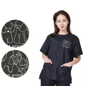 애견 미용사 남여공용 반팔 바지 용복 반려동물용유니폼 사복 단체 가운 롱복 세트 수술 남녀 여름 반복 실