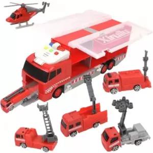 카캐리어 컨테이너 소방차 작동완구 ay1818a 미니카 헬기 프릭션 트럭 자동차 트레일러 불자동차 장난감 중
